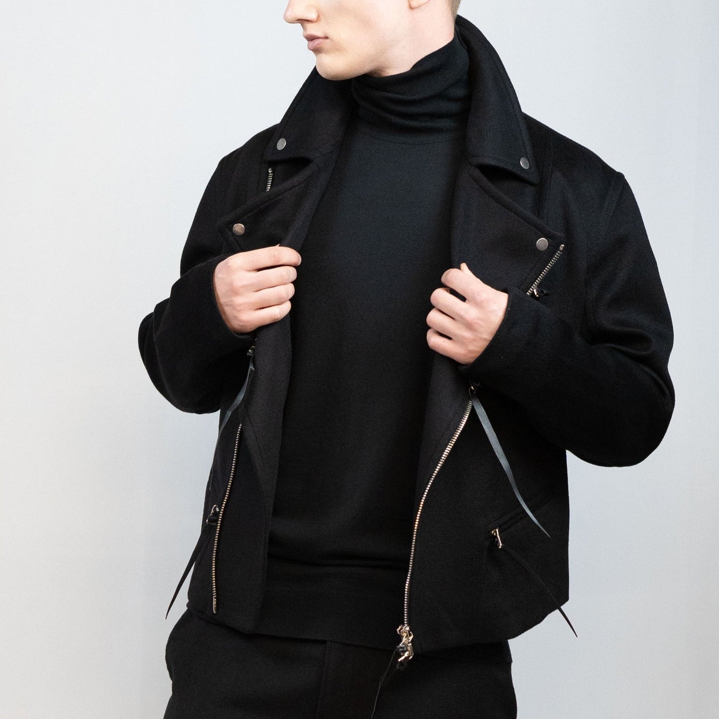 GIACCA BIKER IN CASHMERE ELASTICIZZATO