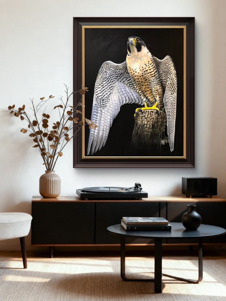 32" x 48" Original Hand-painted Lifesize Falcon study Acrylic Medium