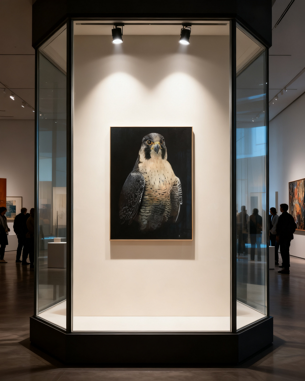 Original Hand-painted Lifesize Falcon study Acrylic Medium