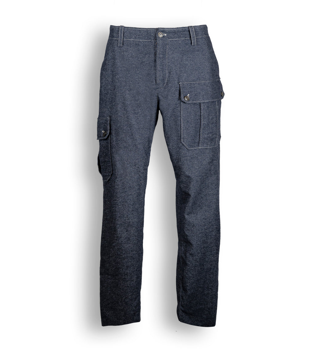 カシミアストレッチデニムカーゴパンツ