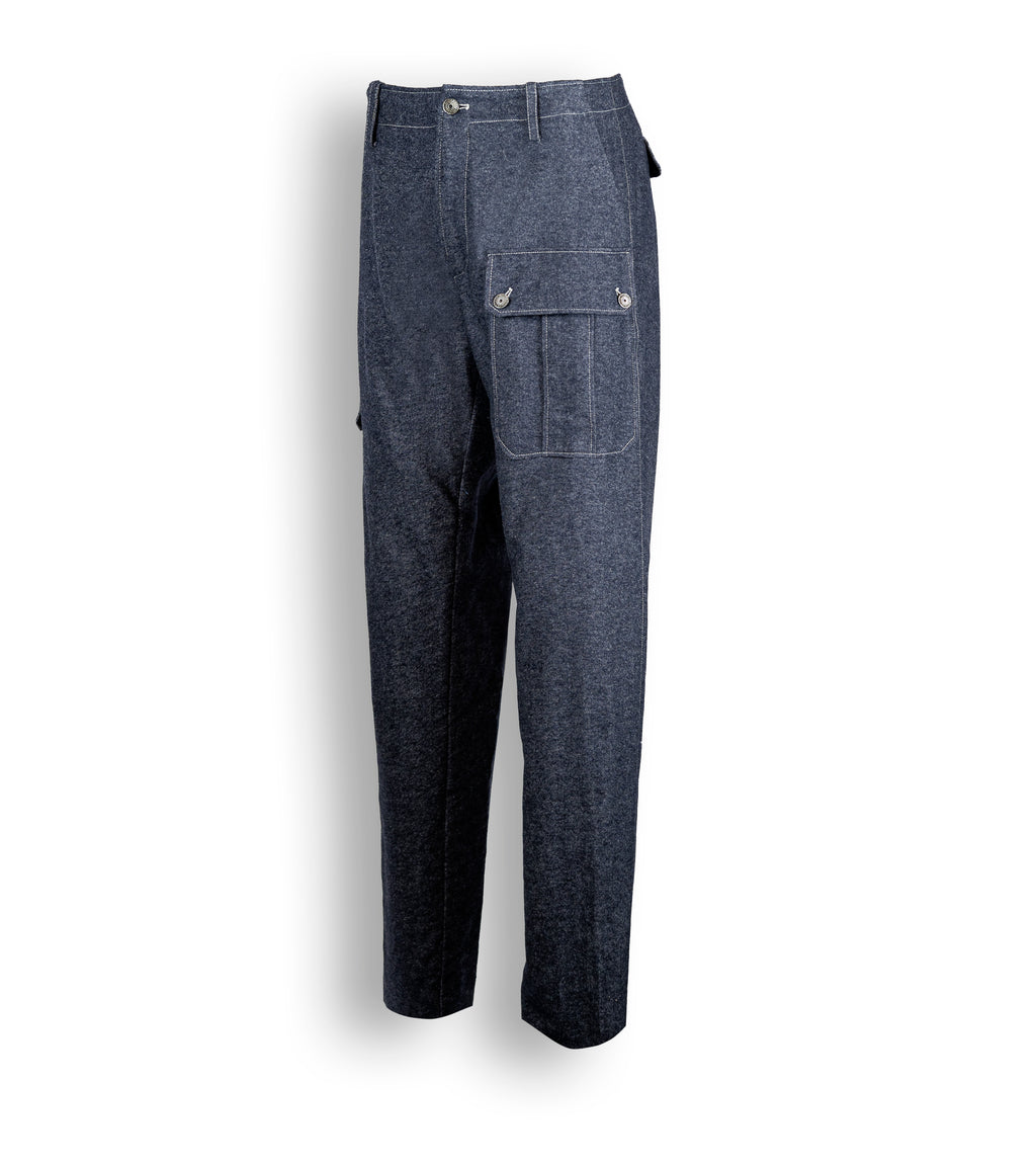 カシミアストレッチデニムカーゴパンツ