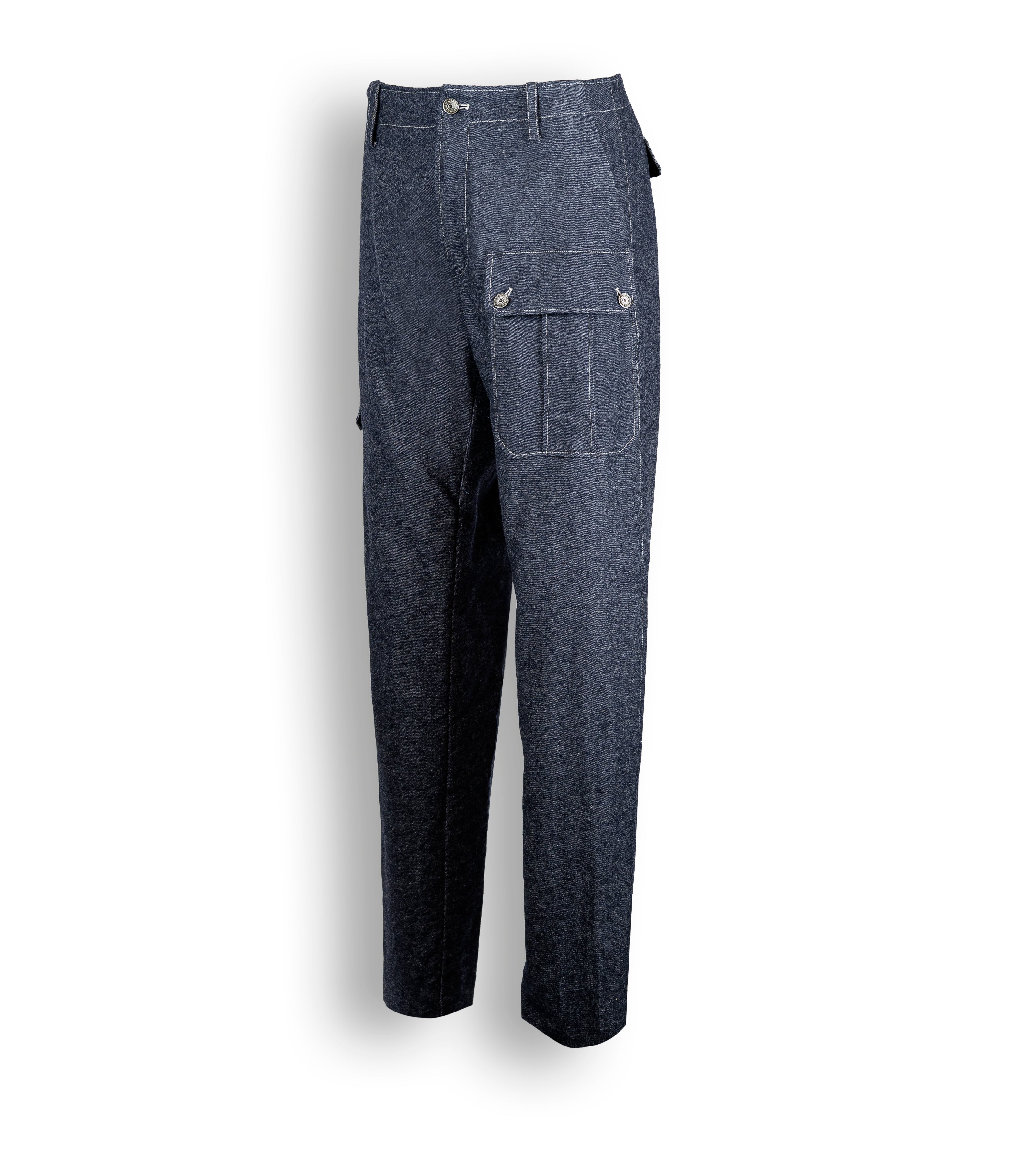 カシミアストレッチデニムカーゴパンツ