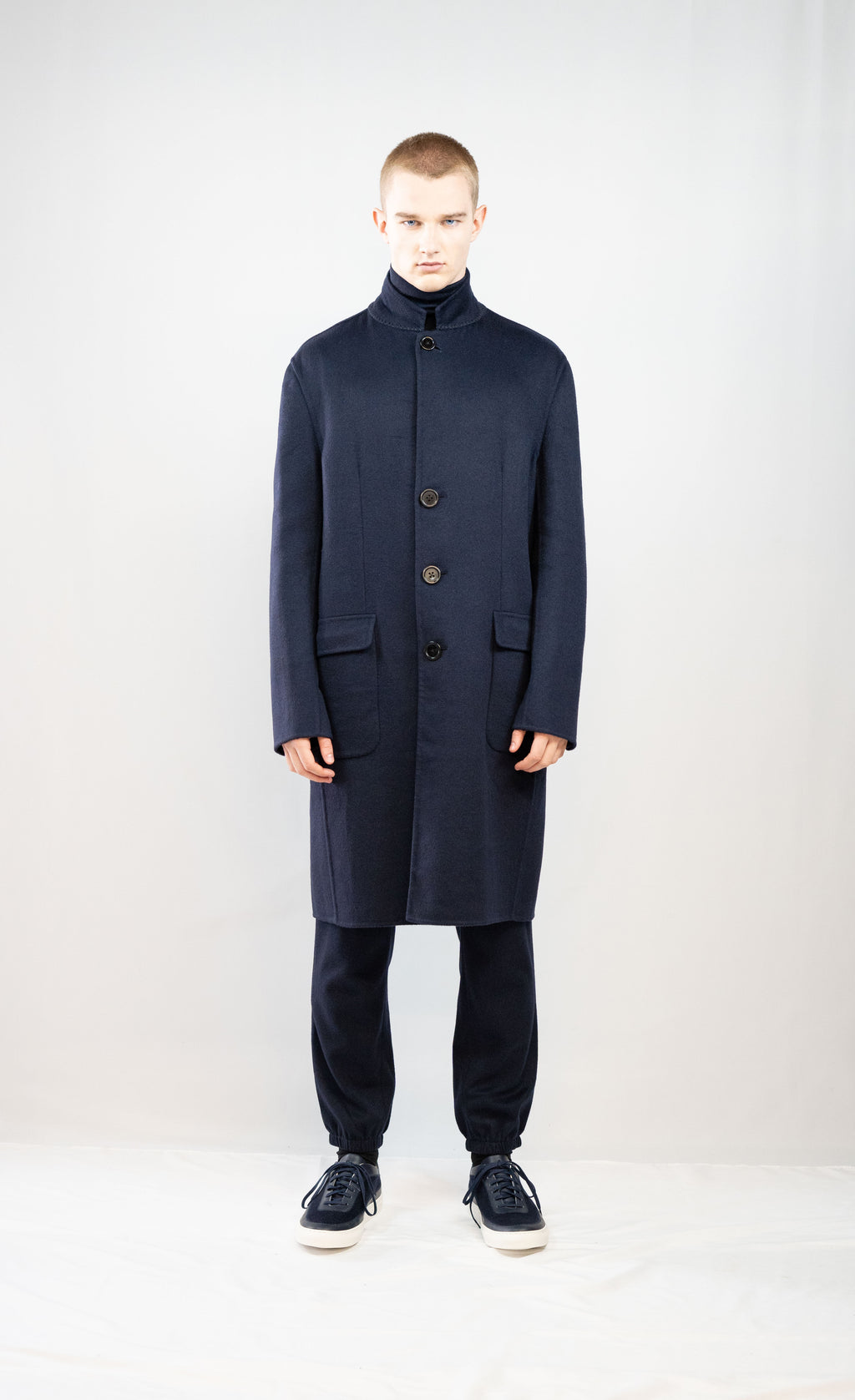 CAPPOTTO DOUBLEFACE IN CASHMERE STRETCH NAVY