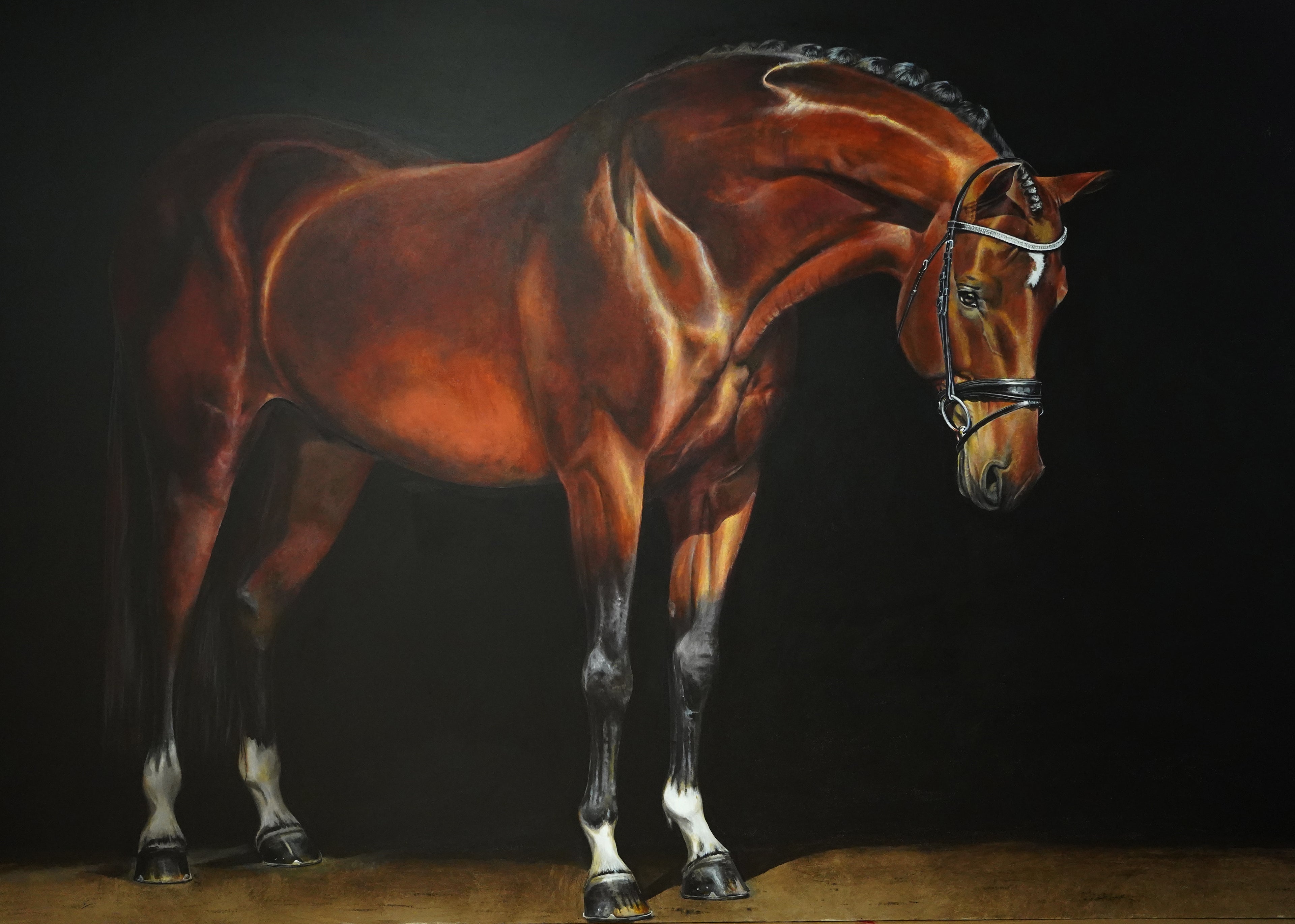 Original Hand painted Lifesize Portrait side view Acrylic Medium