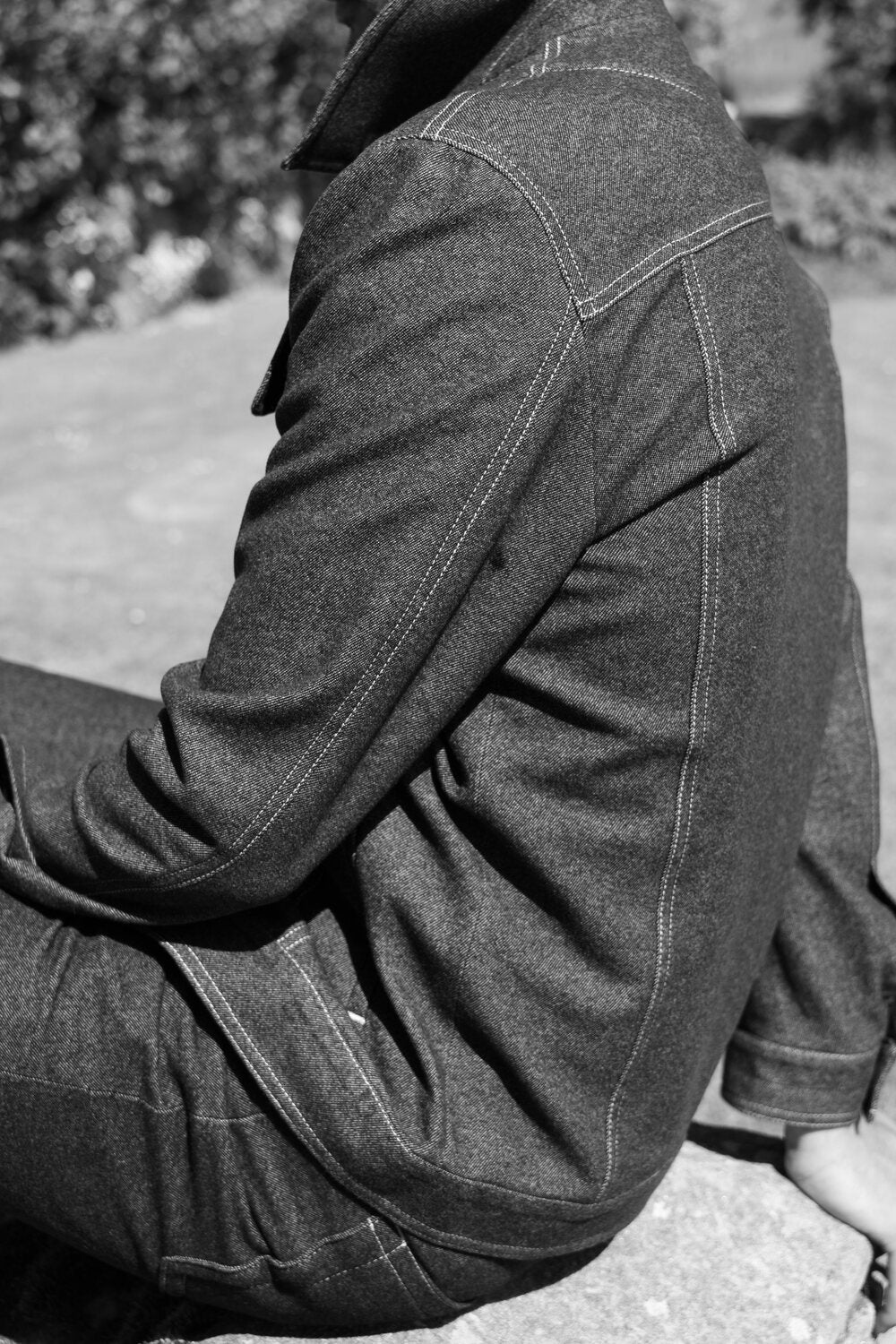 カシミアストレッチデニムジャケット