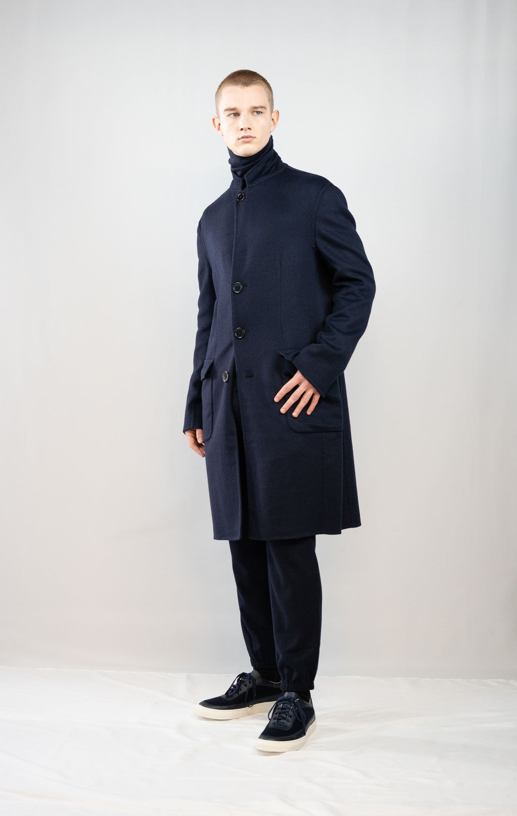 CAPPOTTO DOUBLEFACE IN CASHMERE STRETCH NAVY