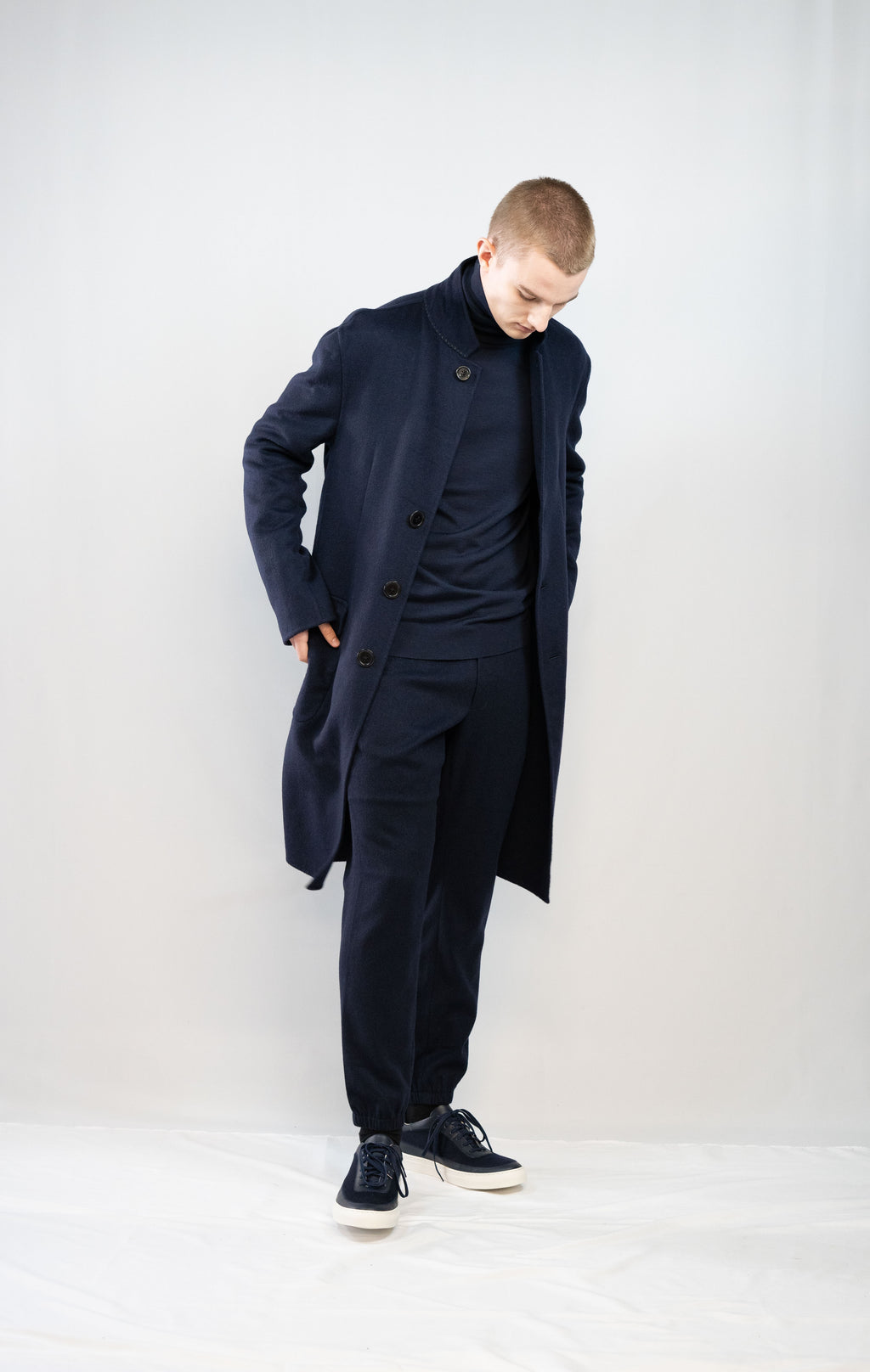 CAPPOTTO DOUBLEFACE IN CASHMERE STRETCH NAVY