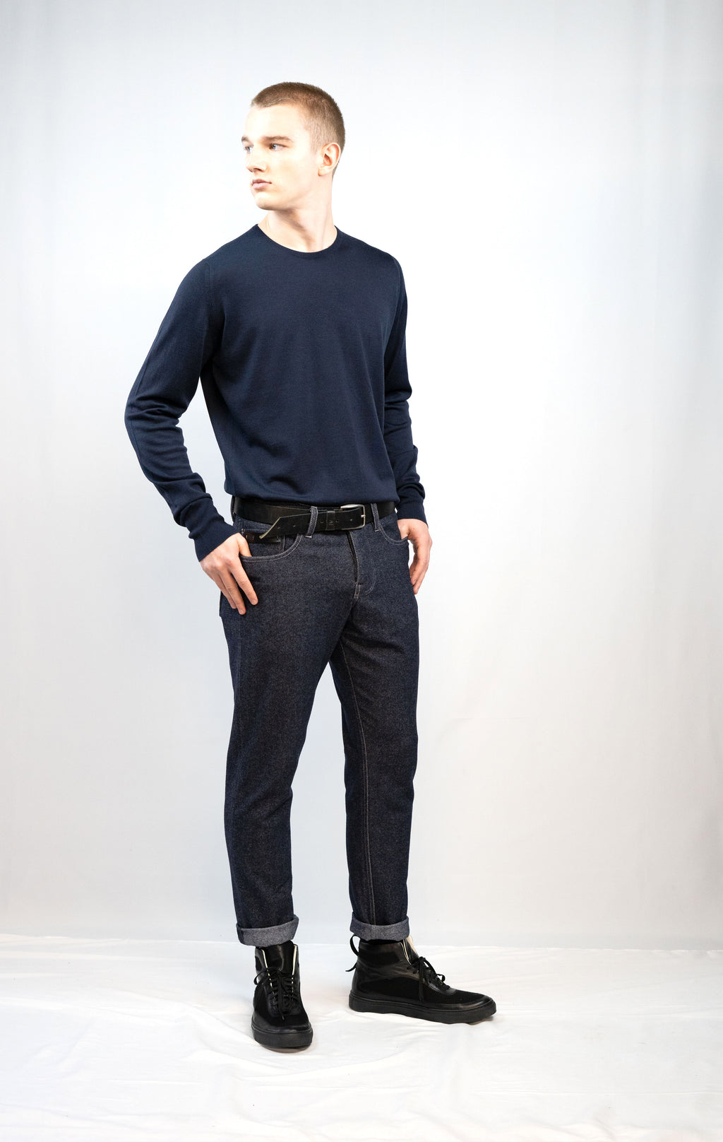 カシミアストレッチデニムジーンズ