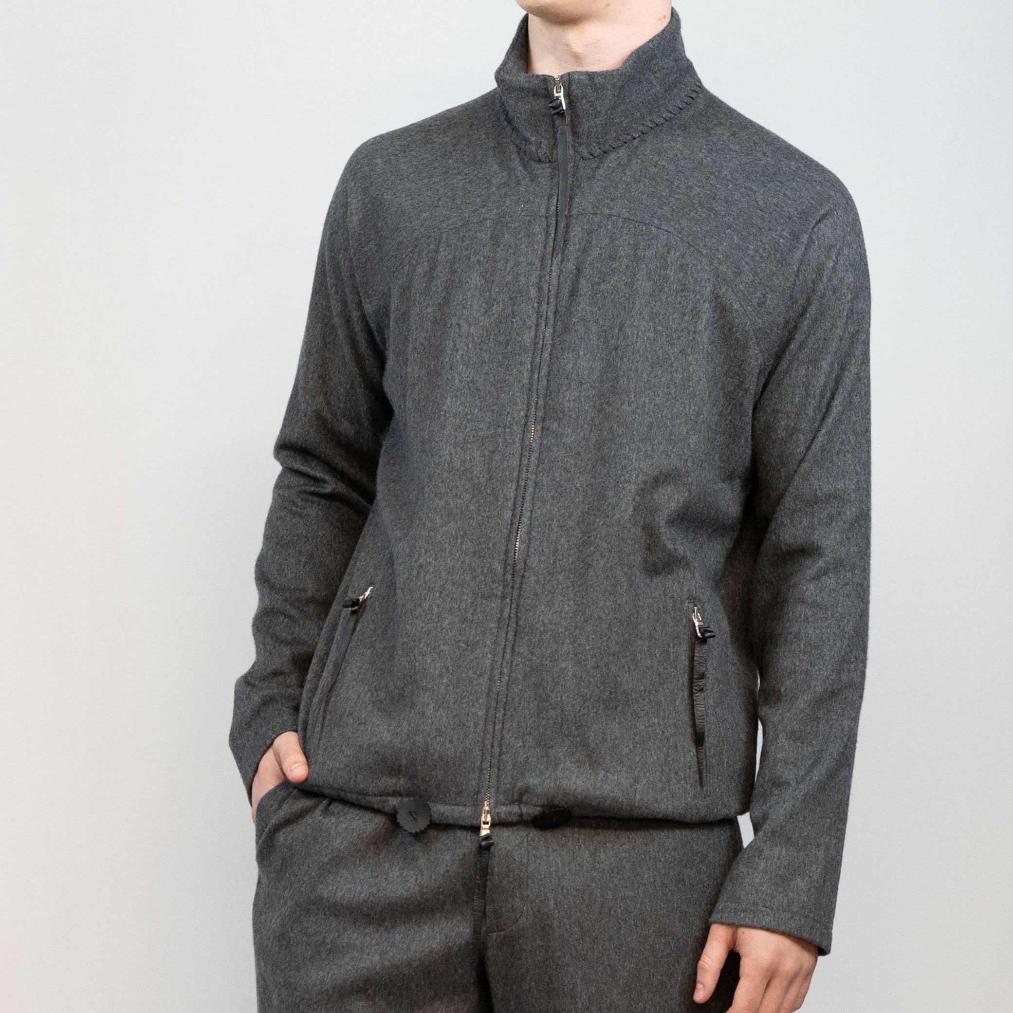 カシミア ストレッチ サイクリング トップ グレー