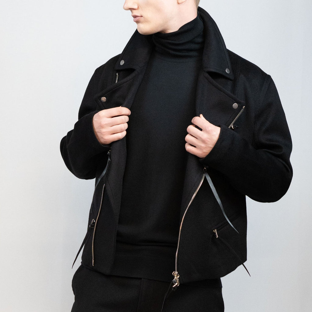 カシミアストレッチバイカージャケット