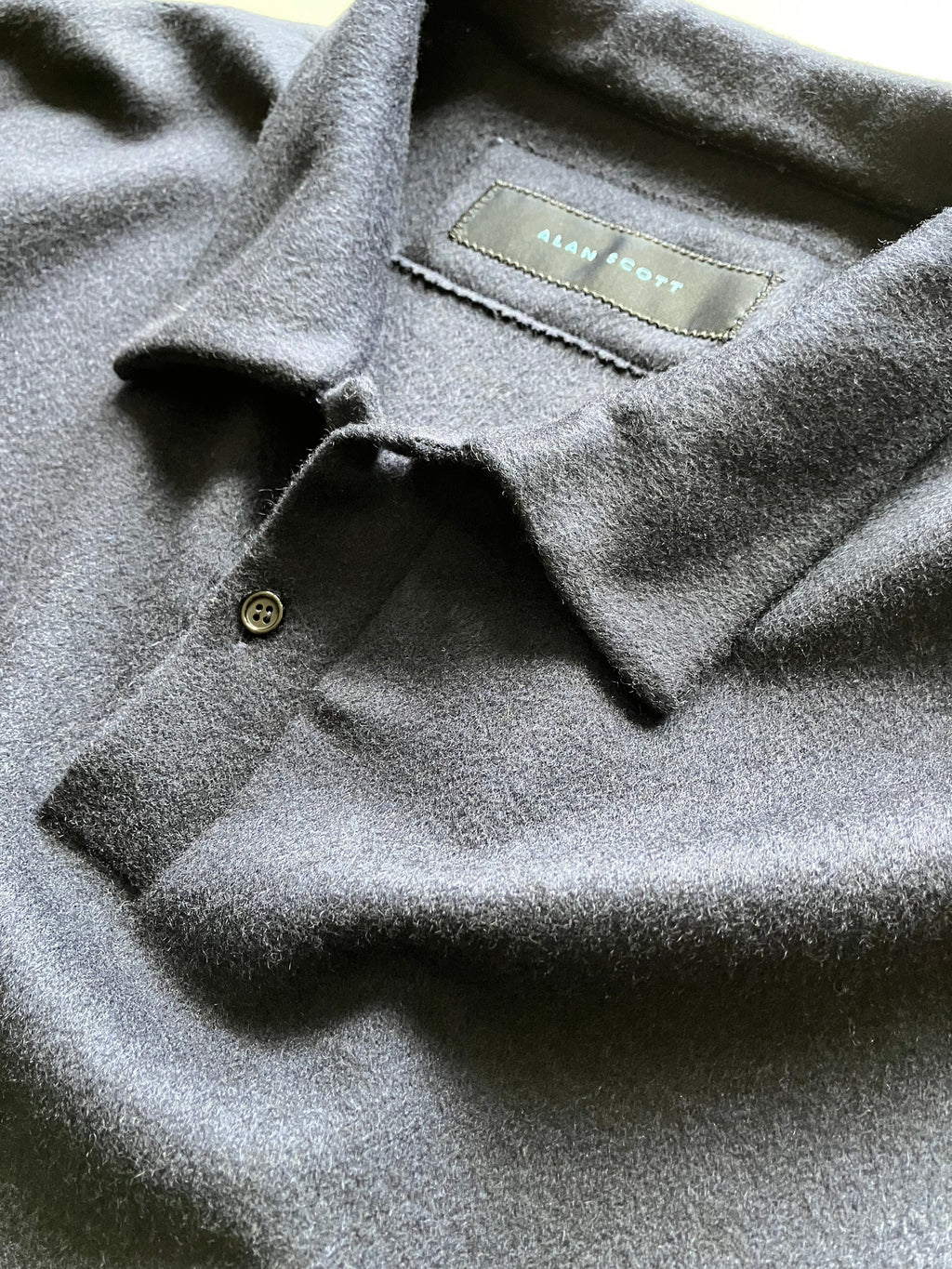 POLO IN CASHMERE ELASTICIZZATO SS NAVY 