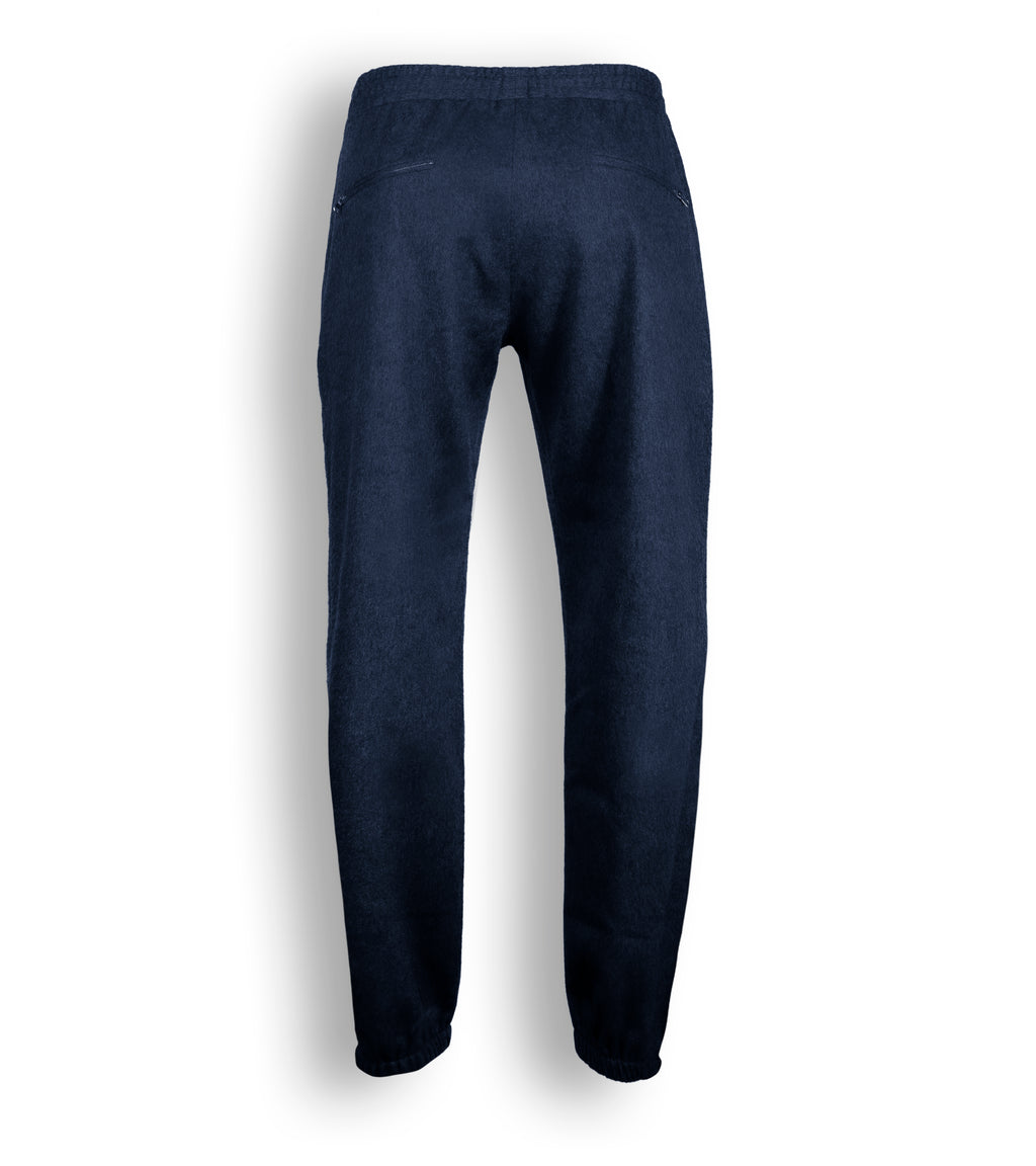 JOGGER IN CASHMERE ELASTICIZZATO CON POLSINO BLU MARINO 