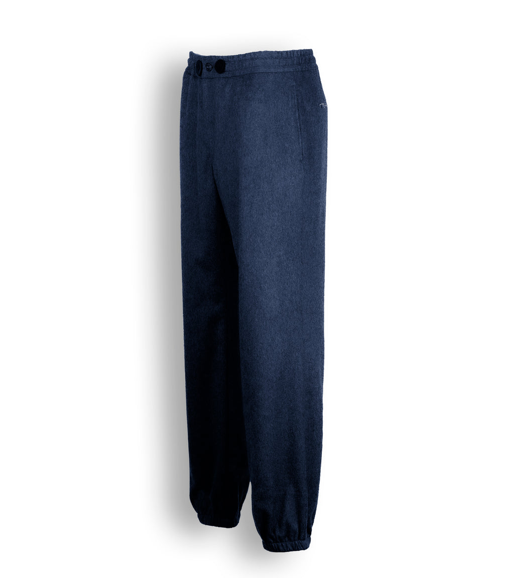 JOGGER IN CASHMERE ELASTICIZZATO CON POLSINO BLU MARINO 