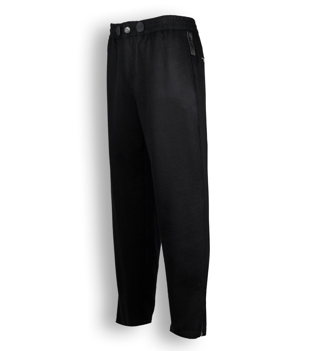JOGGER IN CASHMERE ELASTICIZZATO CON POLSINO CON ZIP NERO 