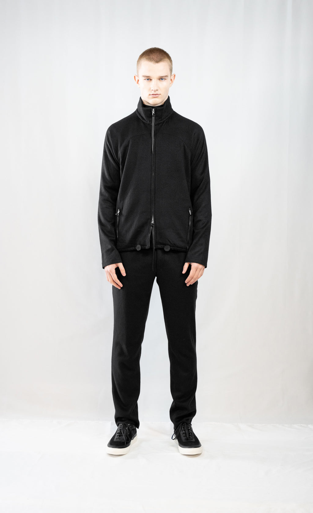 TOP DA CICLISMO IN CASHMERE ELASTICIZZATO NERO