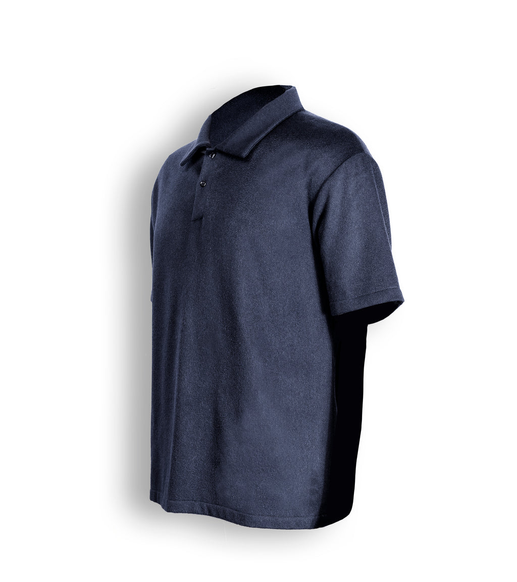 POLO IN CASHMERE ELASTICIZZATO SS NAVY 