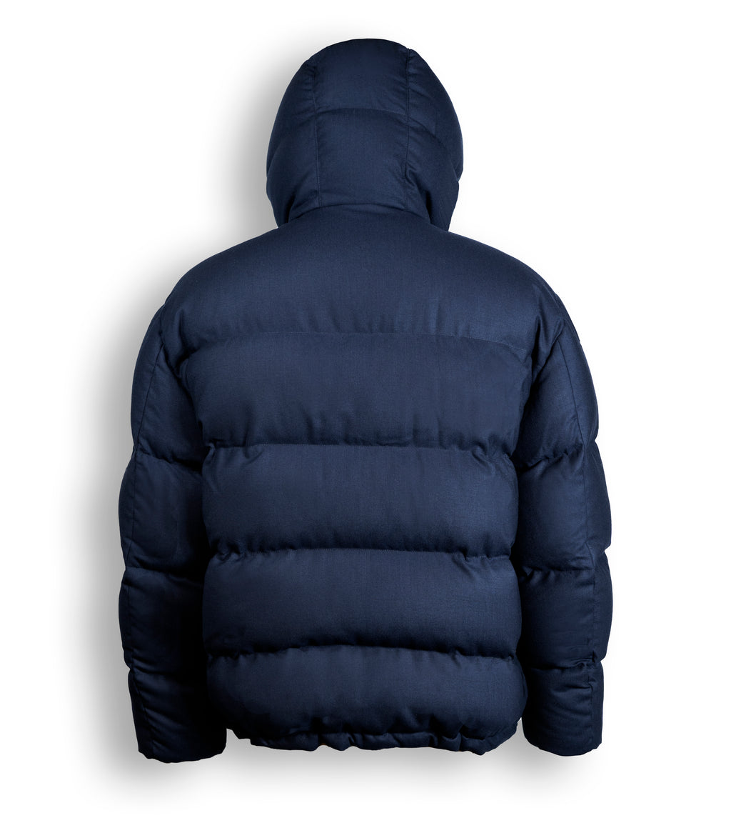 PUFFA IN CASHMERE ELASTICIZZATO CON IMBOTTITURA IN PIUMINO D'OCA 