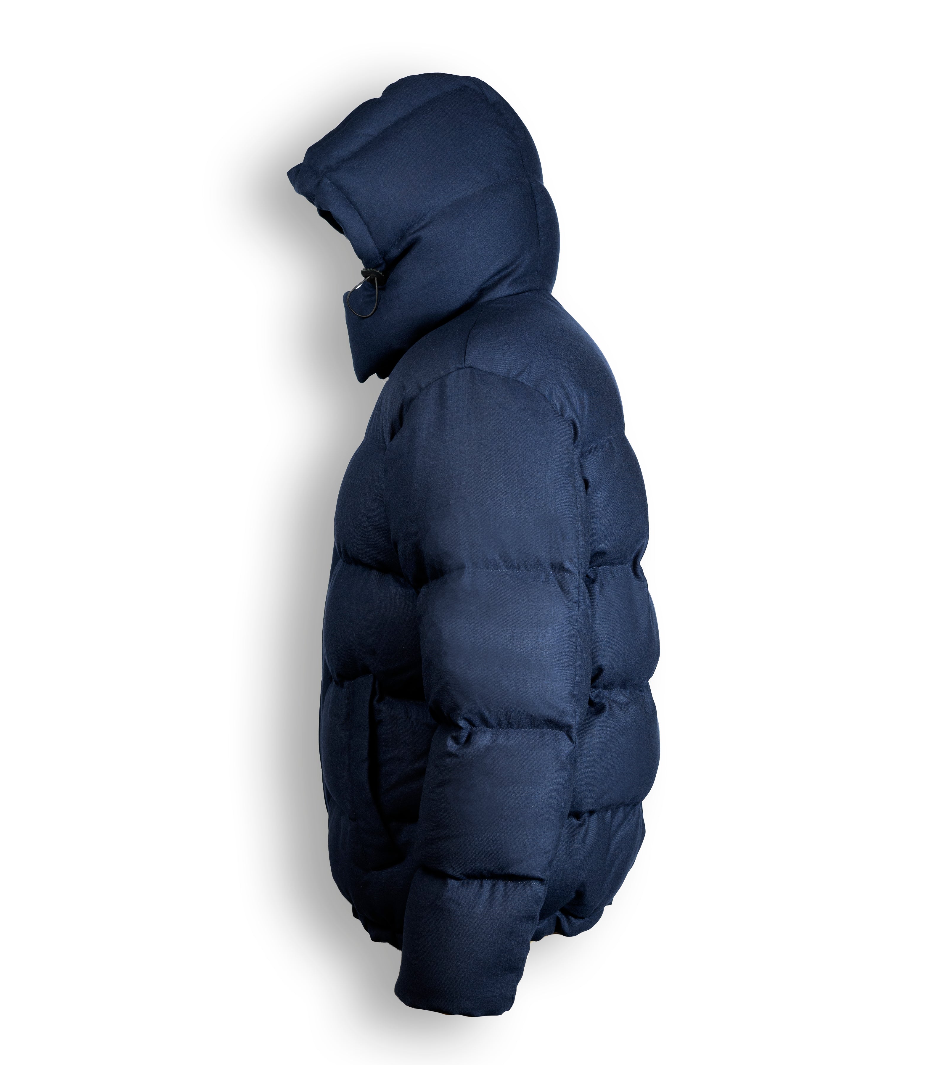 PUFFA IN CASHMERE ELASTICIZZATO CON IMBOTTITURA IN PIUMINO D'OCA 